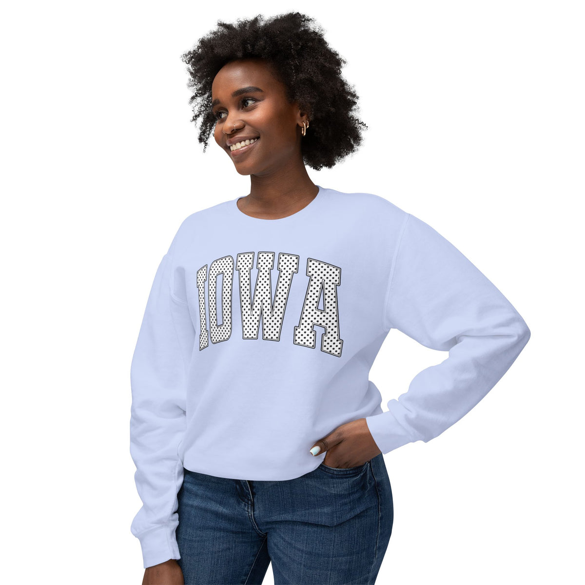 Iowa Polka Dot Color Comfort Crewneck Sweatshirt