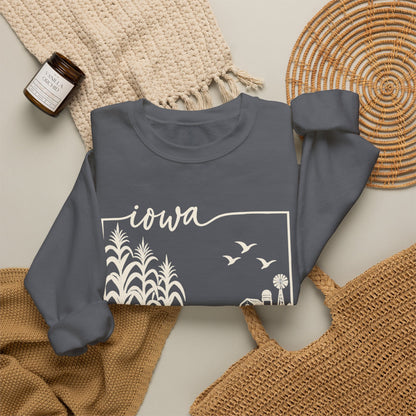 Iowa Farm Scene Crewneck Sweatshirt