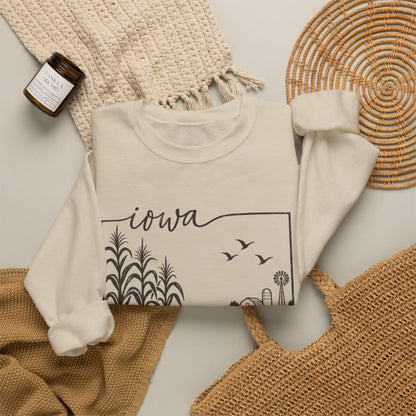Iowa Farm Scene Crewneck Sweatshirt