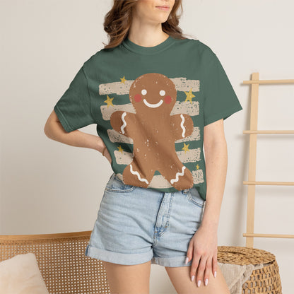Gingerbread Cookie T-Shirt — Retro Striped Holiday Tee