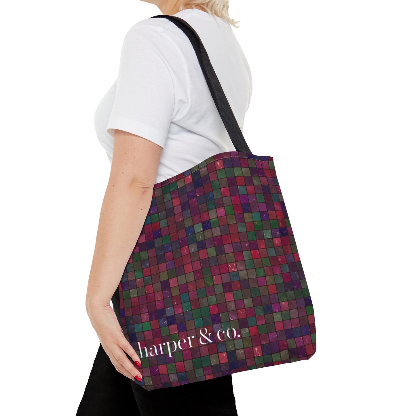 Tile Plaid Tote Bag