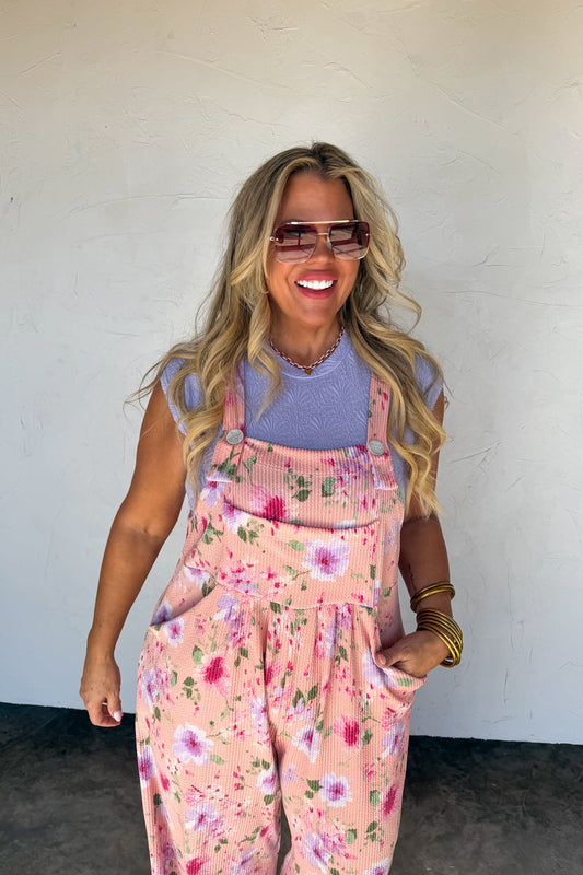 PREORDER - SPRING FLORAL KARLI BOHO OVERALLS