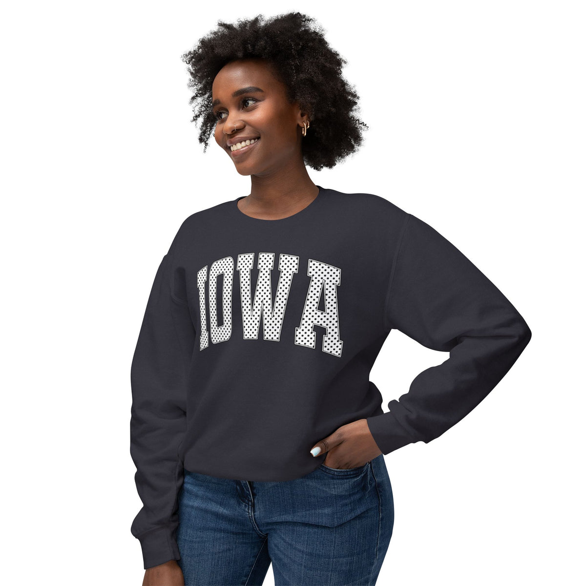 Iowa Polka Dot Color Comfort Crewneck Sweatshirt