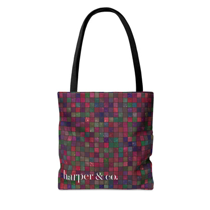 Tile Plaid Tote Bag