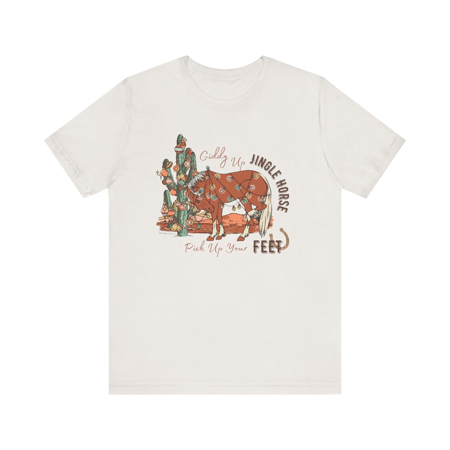 Giddy Up Jingle Horse Bella Canvas Full Size Unisex Jersey Short Sleeve Tee