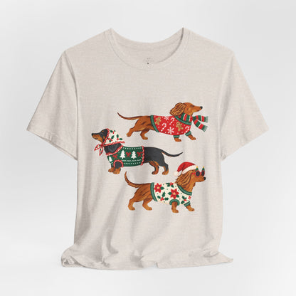 Dachshund Trio Christmas Sweater Tee