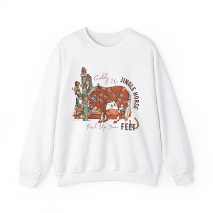 Giddy Up Jingle Horse Unisex Heavy Blend™ Crewneck Sweatshirt Full Size