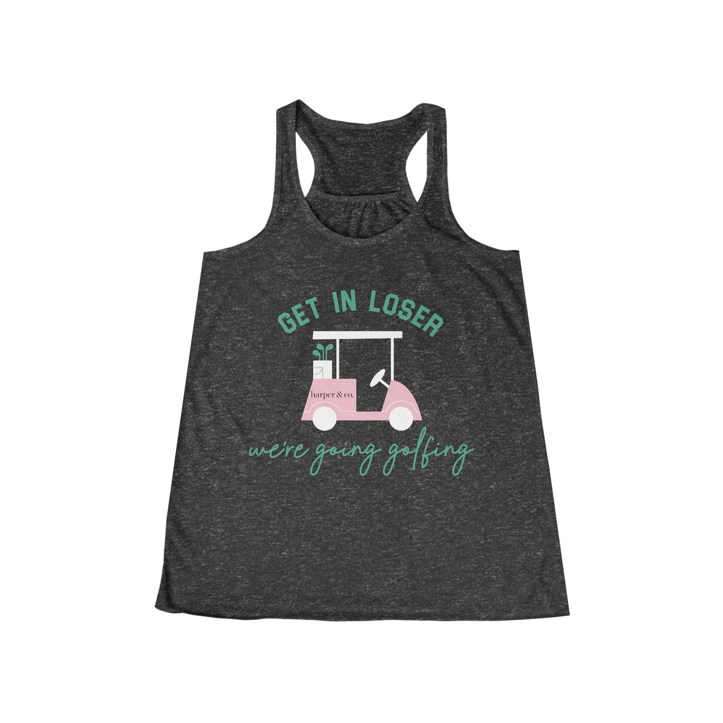 Get in Loser Women's Flowy Racerback Tank — Funny Golf Tank Top