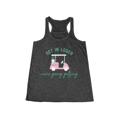Get in Loser Women's Flowy Racerback Tank — Funny Golf Tank Top
