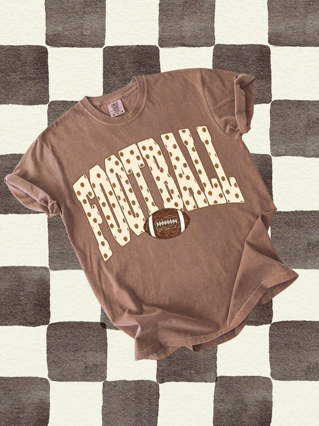 Retro Football Polka Dots Comfort Colors Graphic Tee
