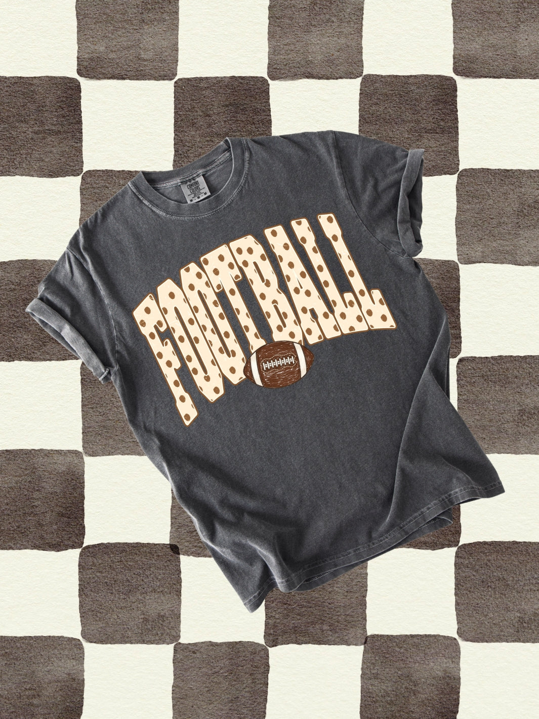 Retro Football Polka Dots Comfort Colors Graphic Tee