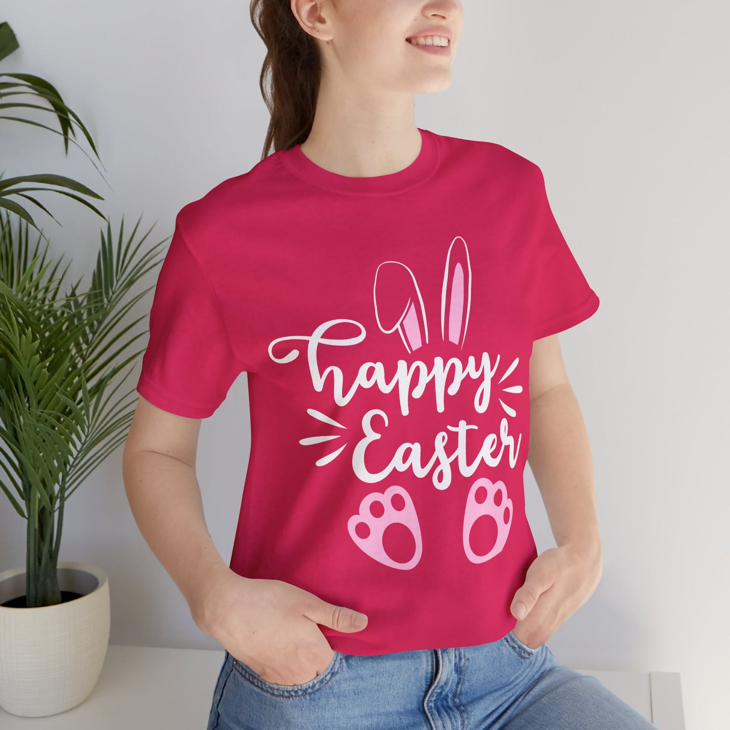 Happy Easter T-Shirt — Bella Canvas Unisex Jersey Short Sleeve Tee