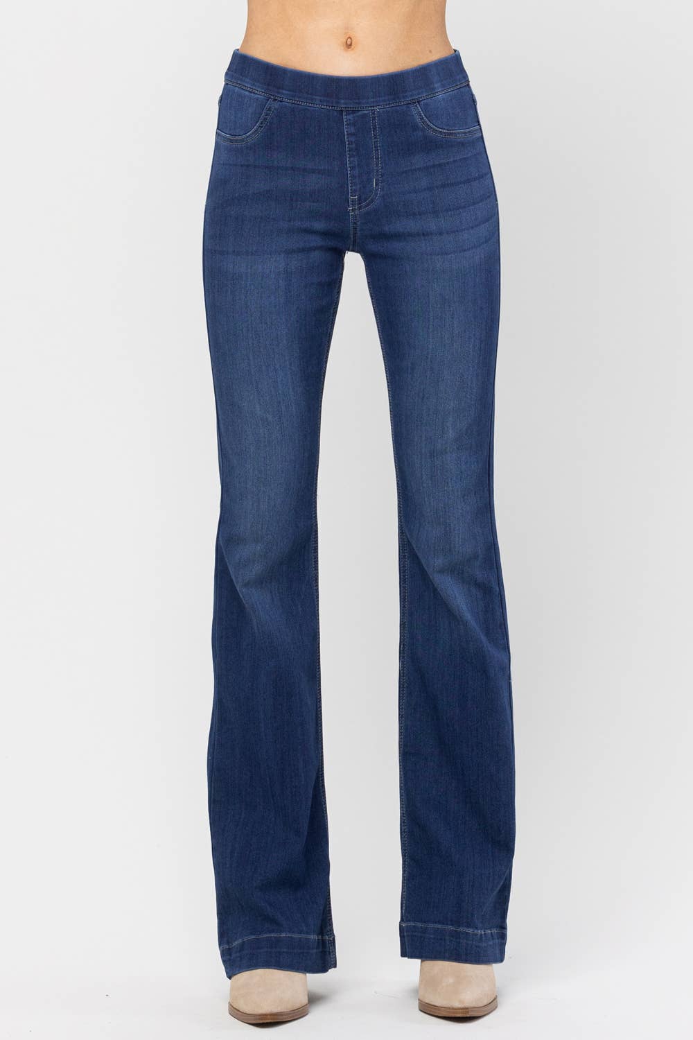 Jocelyn Full Size Dark Denim Pull On Flare