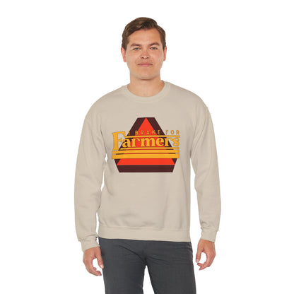 Farmers Crewneck Sweatshirt — 'I Brake for Farmers' Retro Farm Crew