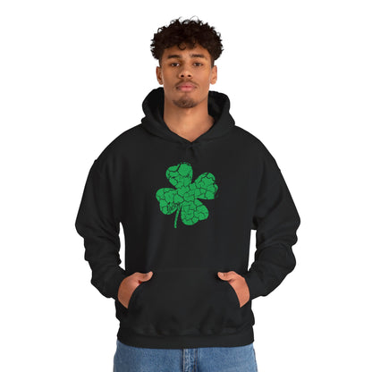 Lucky Distressed Clover Unisex Heavy Blend™ Hooded Sweatshirt