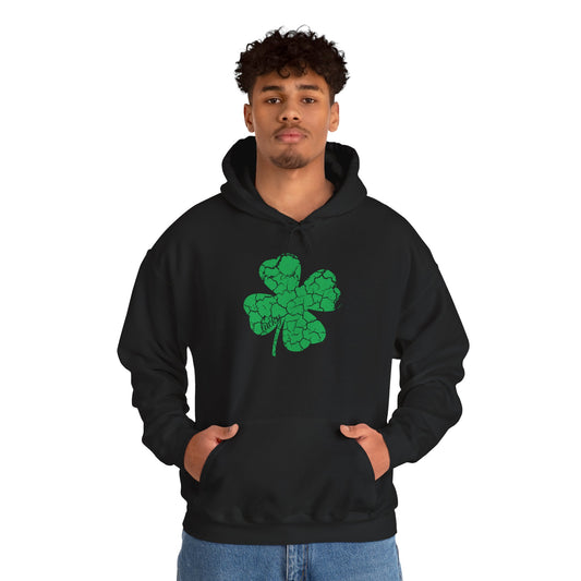 Lucky Distressed Clover Unisex Heavy Blend™ Hooded Sweatshirt