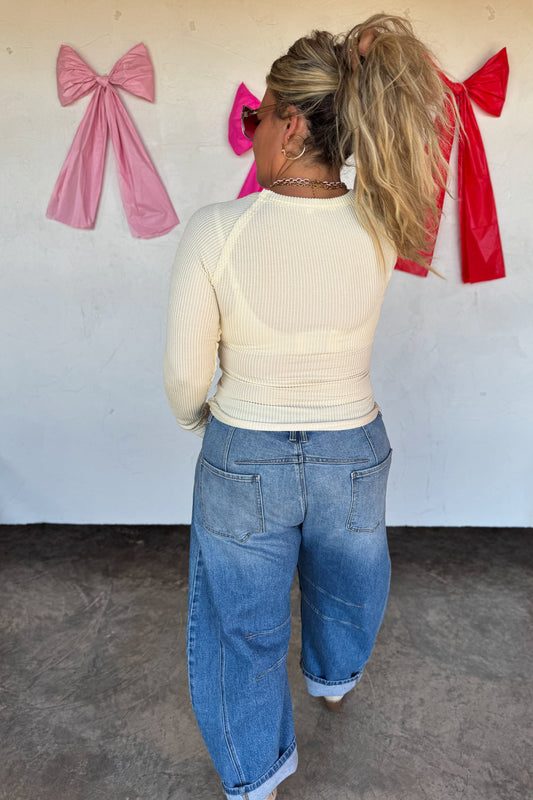 BLAKELEY Lucky Love Ribbed Graphic Top