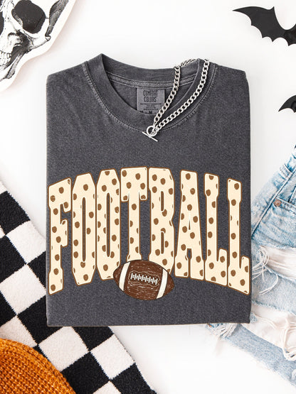 Retro Football Polka Dots Comfort Colors Graphic Tee