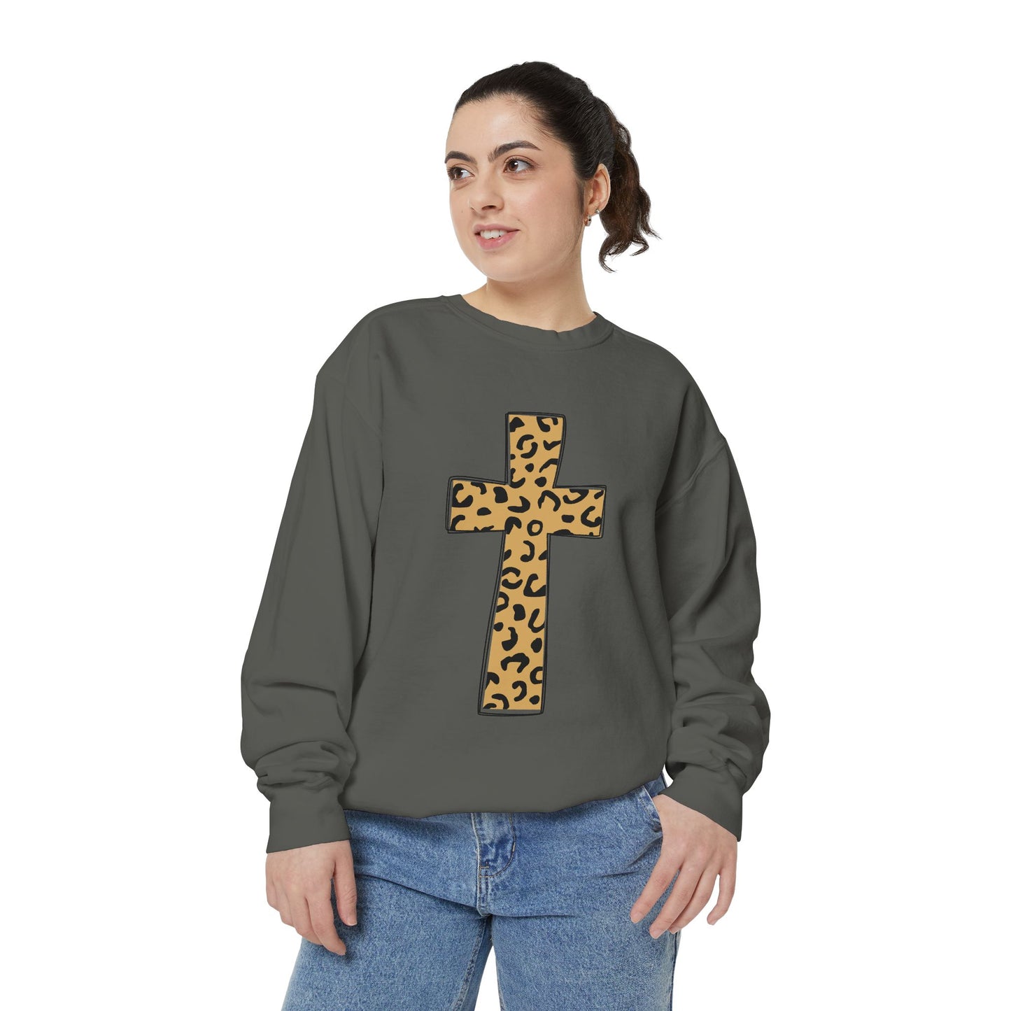 Leopard Print Cross Sweatshirt