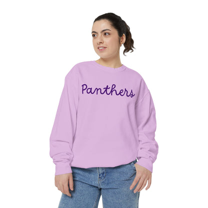Panthers Script Sweatshirt — Lavender Team Crewneck
