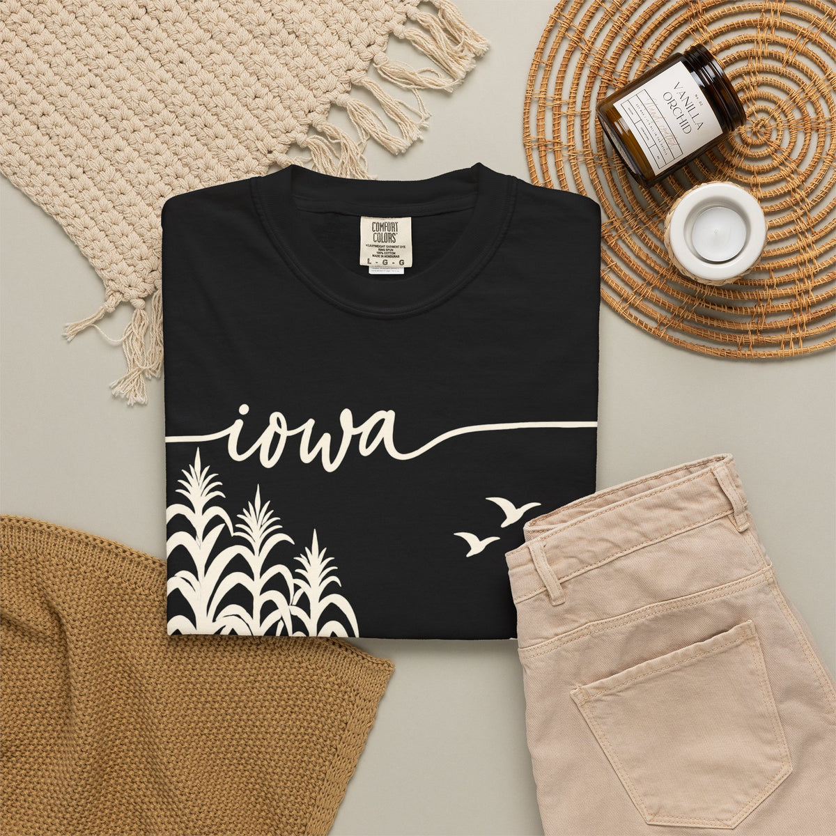 Copy of Iowa Farm Scene Crewneck Sweatshirt — Minimal Midwest Landscape