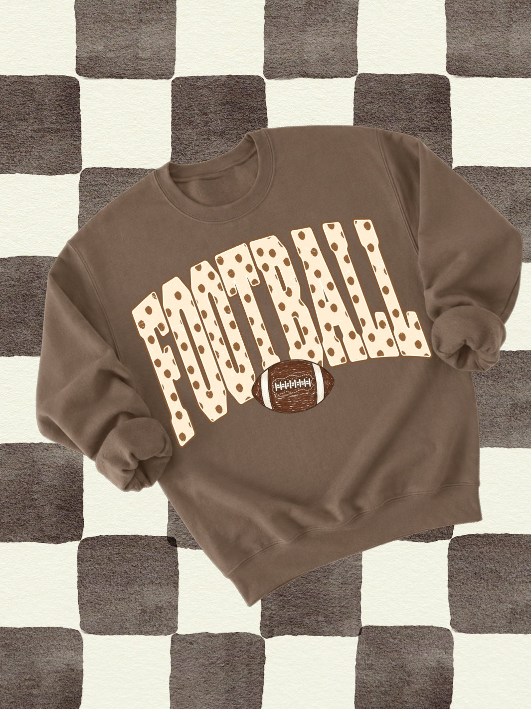 Retro Football Polka Dots Graphic Crewneck Sweatshirt