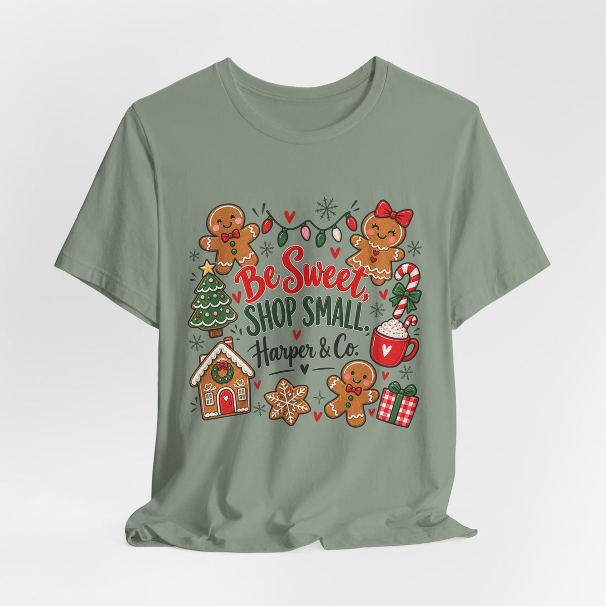 Be Sweet Shop Small Christmas Tee — Harper & Co. Gingerbread Holiday Shirt
