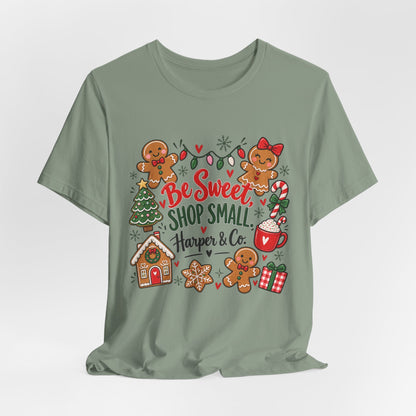 Be Sweet Shop Small Christmas Tee — Harper & Co. Gingerbread Holiday Shirt