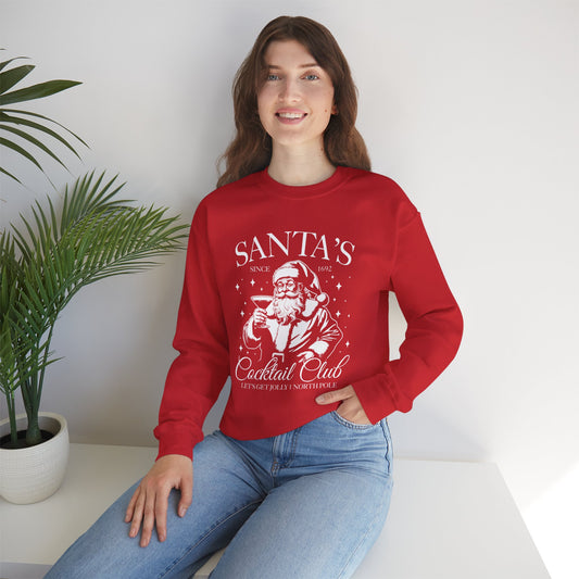Santa's Cocktail Club on Gildan Unisex Heavy Blend™ Crewneck Sweatshirt