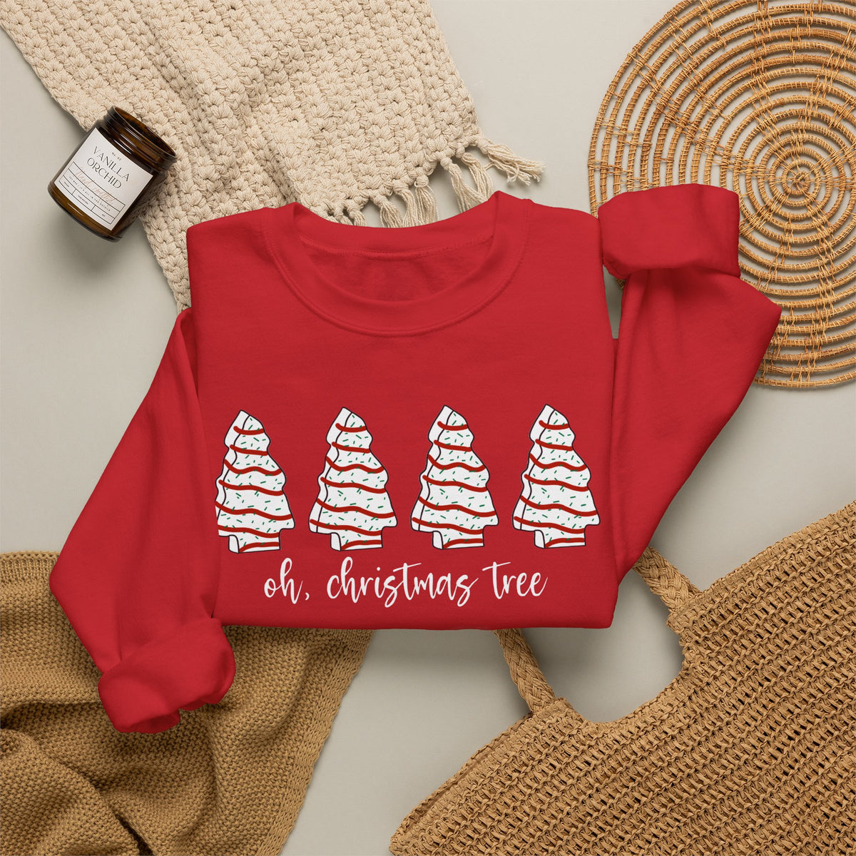 Christmas Tree Crewneck Sweatshirt — "oh, christmas tree" Candy Cane Tree Design