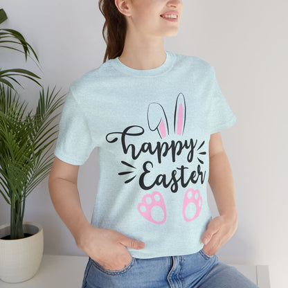 Happy Easter T-Shirt — Bella Canvas Unisex Jersey Short Sleeve Tee