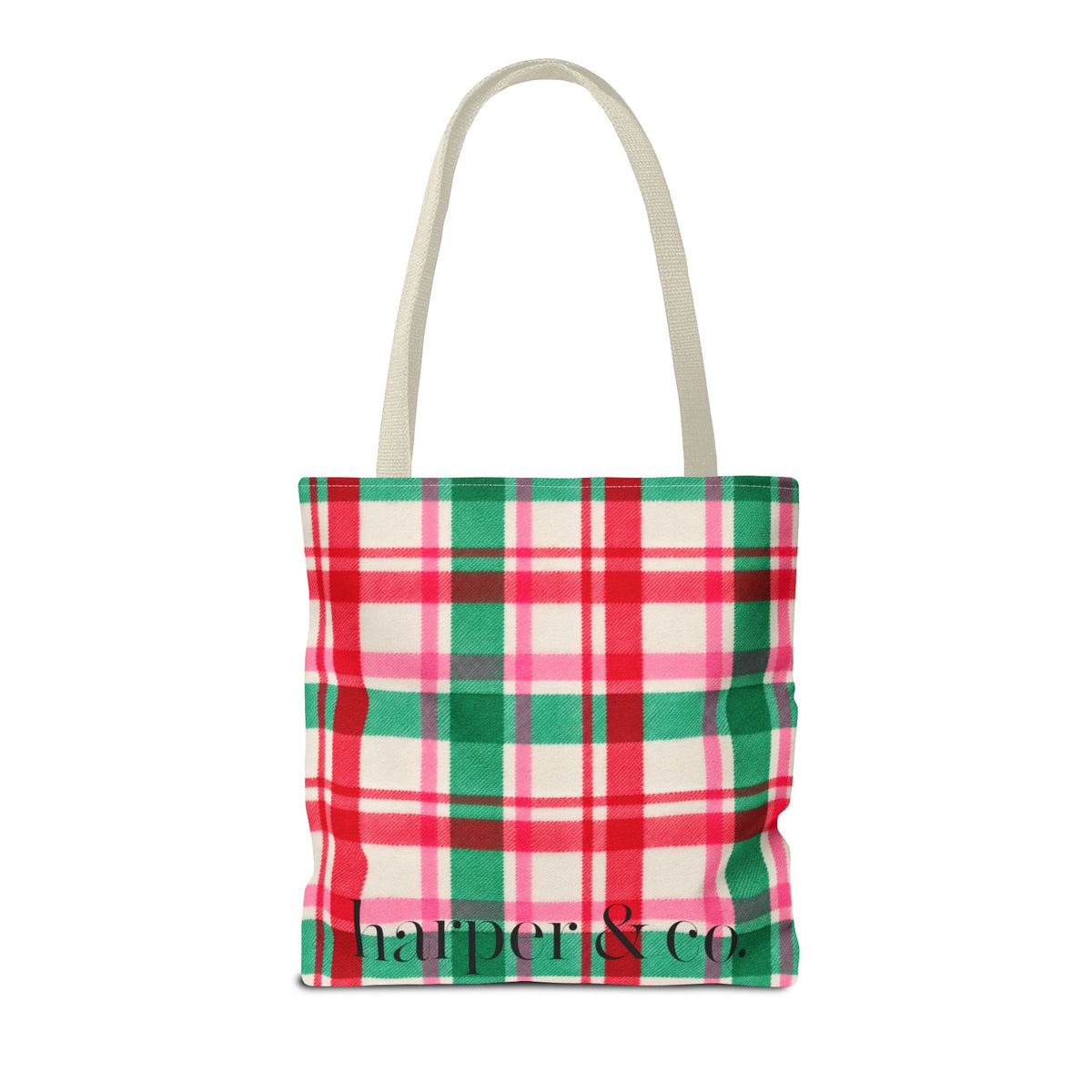 Christmas Plaid Tote Bag - 'Tis the Season Holiday Market Bag