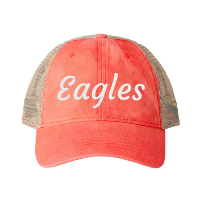 Personalized Team Embroidered Women's Washed Mesh-Back Hat
