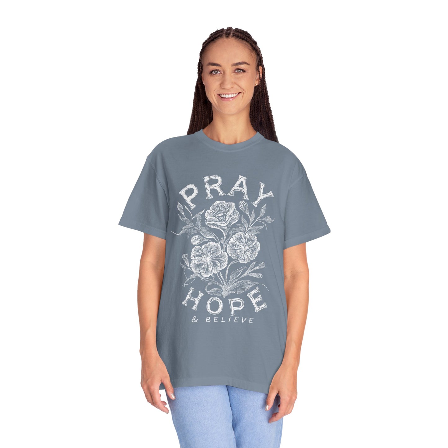 Pray Hope Believe T-Shirt — Inspirational Crewneck Tee
