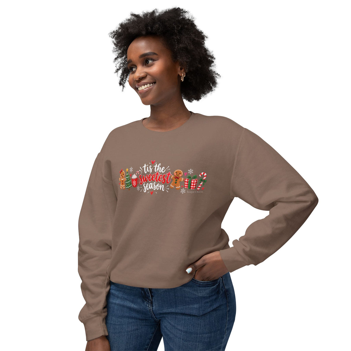 Crewneck Sweatshirt - "'Tis the Sweetest Season" Christmas Gingerbread Holiday Sweatshirt