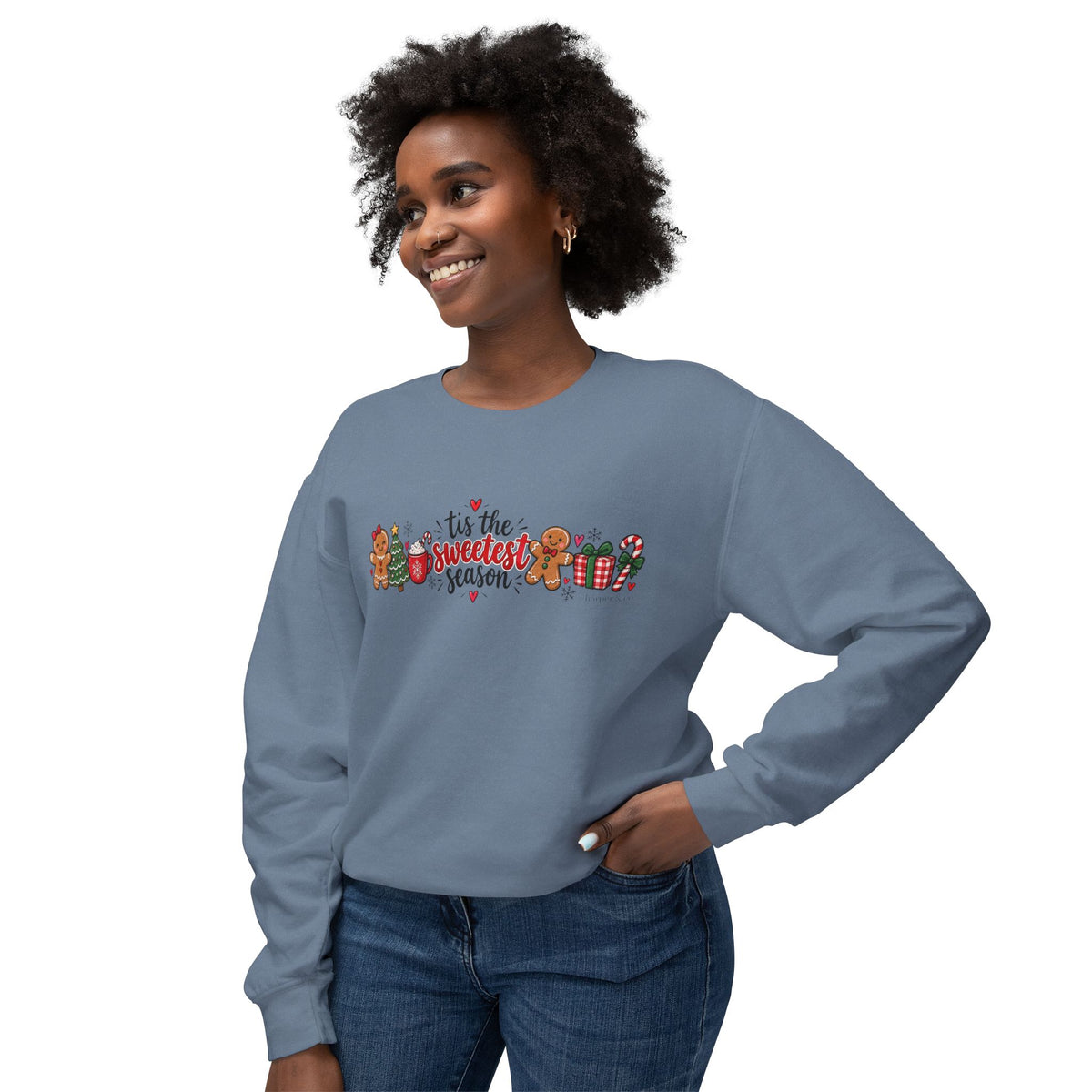 Crewneck Sweatshirt - "'Tis the Sweetest Season" Christmas Gingerbread Holiday Sweatshirt