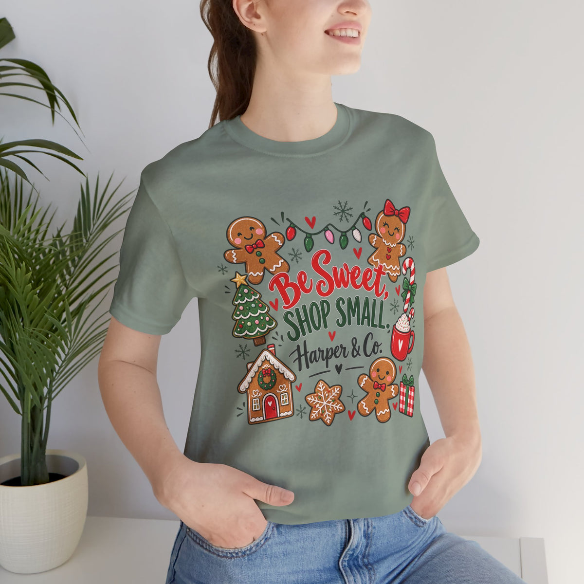 Be Sweet Shop Small Christmas Tee — Harper & Co. Gingerbread Holiday Shirt
