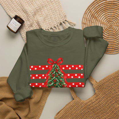 Christmas Tree Ribbon Crewneck Sweatshirt