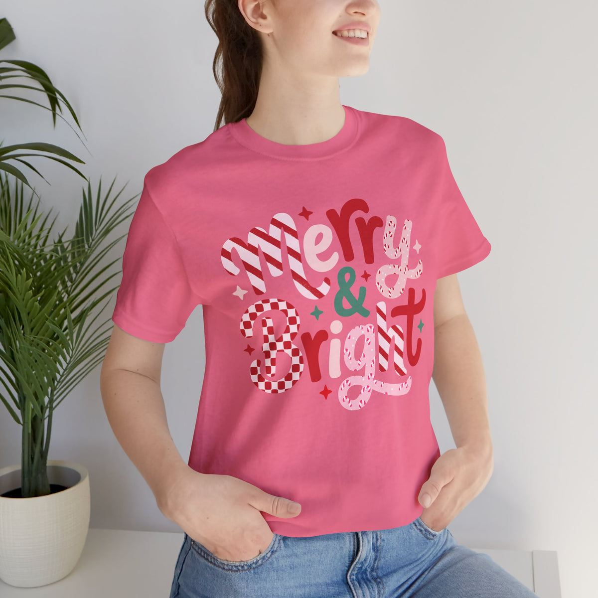 Copy of Winter Snowflakes Graphic Tee — Blue Striped Holiday T-Shirt