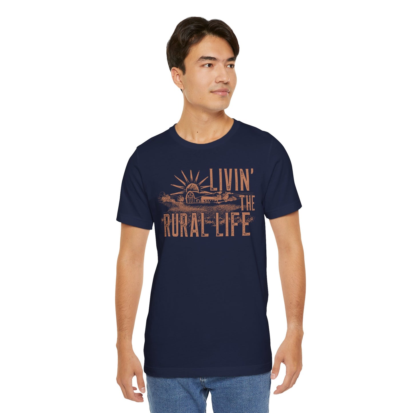 Livin' the Rural Life T-Shirt — Vintage Farm Sunrise Tee