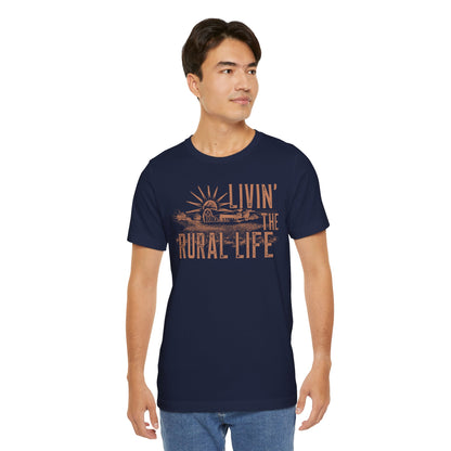 Livin' the Rural Life T-Shirt — Vintage Farm Sunrise Tee