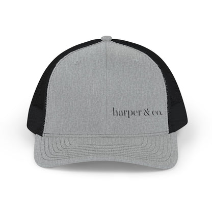 Harper & Co. Embroidered Trucker Cap — Adjustable Snapback Mesh Hat