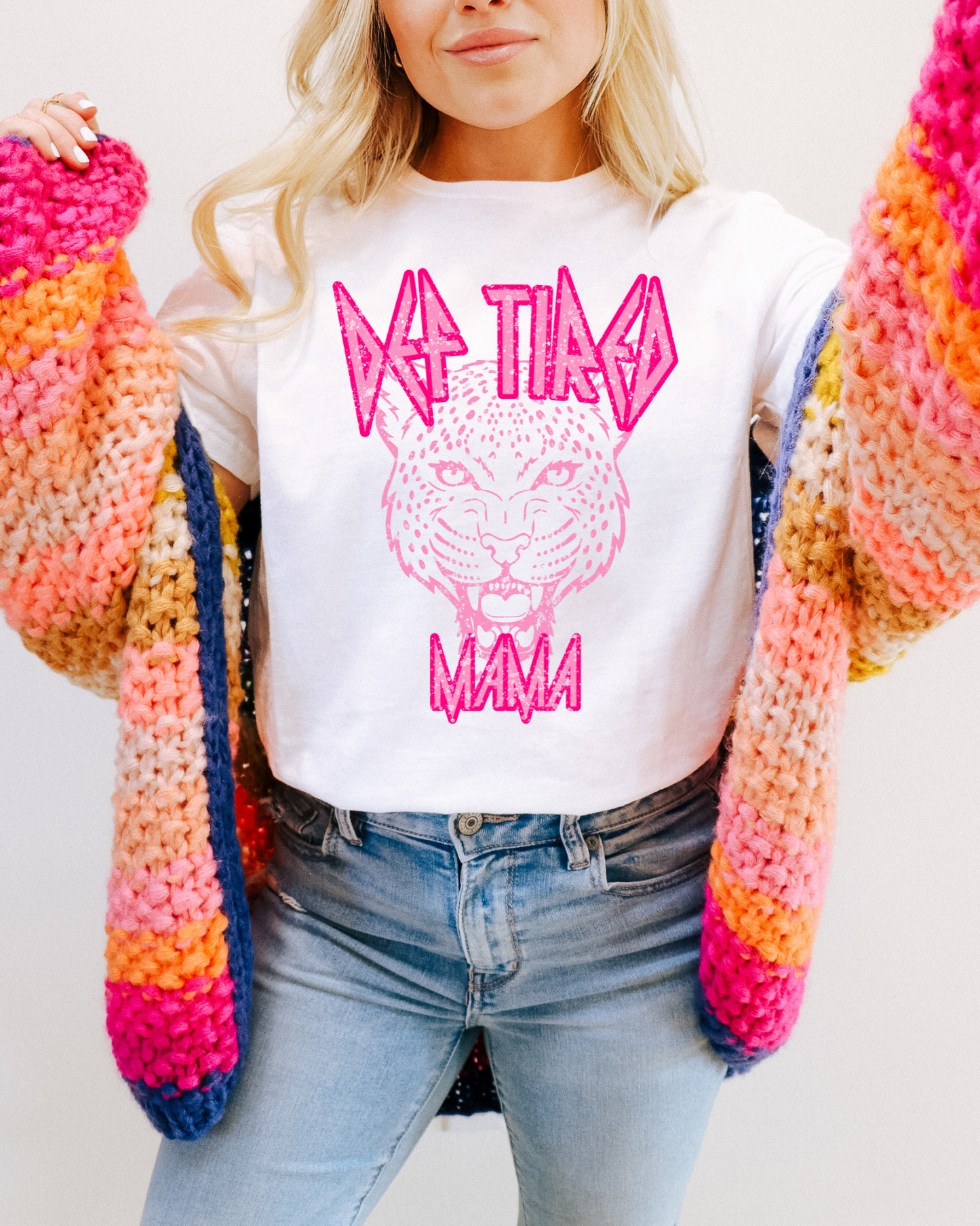 Def Tired Mama in White Graphic Tee