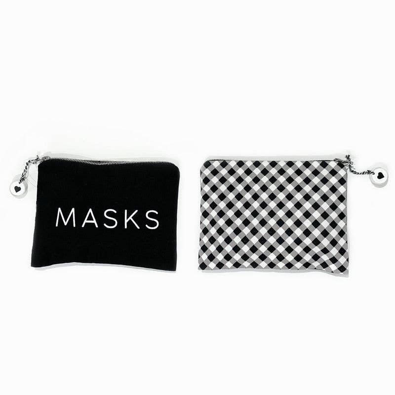 Canvas Cosmetic Bag Clutch - Masks - Two Styles