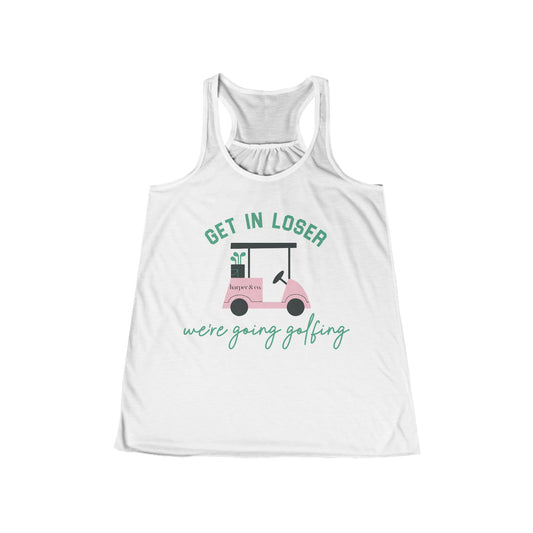 Get in Loser Women's Flowy Racerback Tank — Funny Golf Tank Top