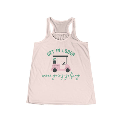 Get in Loser Women's Flowy Racerback Tank — Funny Golf Tank Top