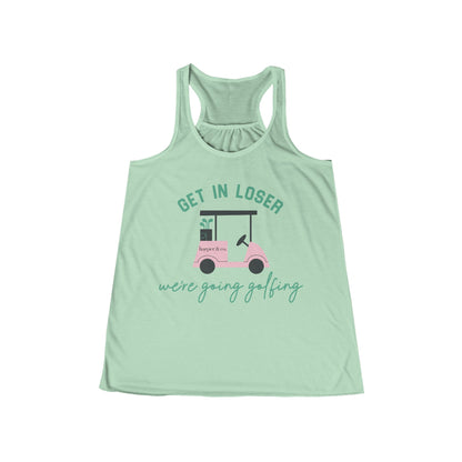 Get in Loser Women's Flowy Racerback Tank — Funny Golf Tank Top