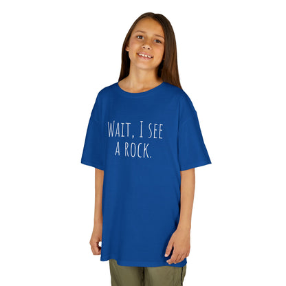Kids Tee "Wait, I See a Rock." — Funny Explorer Shirt for Adventure-Loving Kids