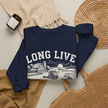 Long Live American Farmers Sweatshirt – Vintage Farm Scene Crewneck