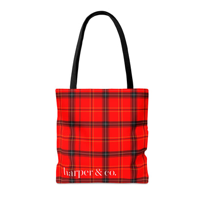 Red Tartan Plaid Tote Bag